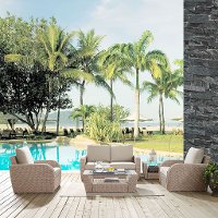 K070138WH-OL 5 Piece Outdoor Wicker Patio Set - St Augustine