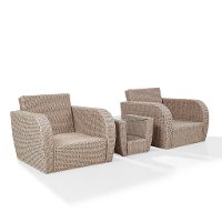 KO70139WH-OL 3 Piece Outdoor Wicker Patio Set - St Sugustine-5