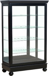 Black Mantel Sliding Door Curio