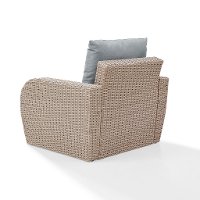 K070141WH-MI Outdoor Wicker Arm Chair with Mist Gray Cushions - St Augustine-4