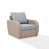 K070141WH-MI Outdoor Wicker Arm Chair with Mist Gray Cushions - St Augustine-6