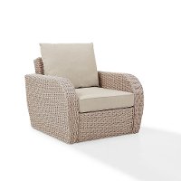 K070141WH-OL Outdoor Wicker Arm Chair with Oatmeal Cushions - St Augustine-2