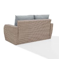 KO70142WH-MI Outdoor Wicker Loveseat with Mist Gray Cushions - St Augustine-5