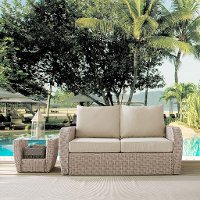 KO70142WH-OL Outdoor Wicker Loveseat with Oatmeal Cushions - St Augustine-4