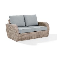 KO70142WH-OL Outdoor Wicker Loveseat with Oatmeal Cushions - St Augustine-5