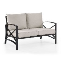 KO60008BZ-OL Bronze and Tan Outdoor Patio Loveseat - Kaplan