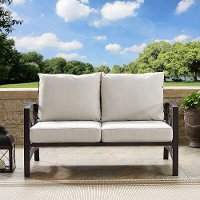 KO60008BZ-OL Bronze and Tan Outdoor Patio Loveseat - Kaplan-2