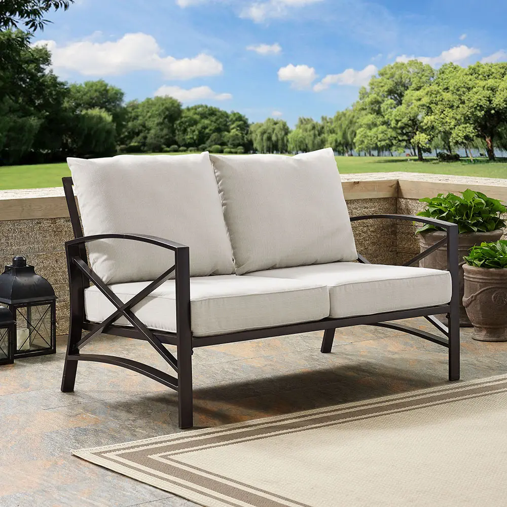 KO60008BZ-OL Bronze and Tan Outdoor Patio Loveseat - Kaplan-7