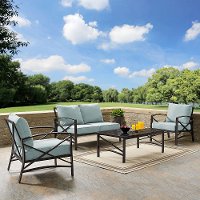 KO60009BZ-MI 4 Piece Mist Gray Outdoor Patio Seating Set - Kaplan