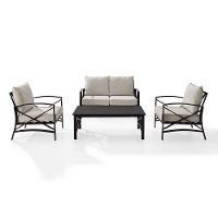 KO6009BZ-OL Cream 4 Piece Outdoor Patio Furniture Set - Kaplan-4