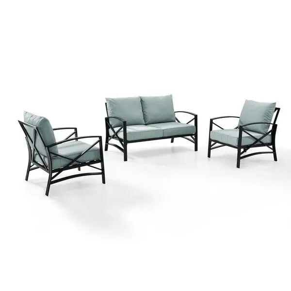KO60011BZ-MI Mist Gray 3 Piece Outdoor Patio Furniture Set - Kaplan-3