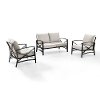 KO60011BZ-OL 3 Piece Cream Outdoor Patio Seating Set - Kaplan