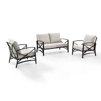 KO60011BZ-OL Cream 3 Piece Outdoor Patio Furniture Set - Kaplan