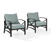 KO60013BZ-MI Set of 2 Oiled Bronze Outdoor Patio Arm Chairs - Kaplan