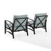 KO60013BZ-MI Set of 2 Oiled Bronze Outdoor Patio Arm Chairs - Kaplan-4