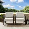 KO60013BZ-OL Kaplan Cream and Bronze Patio Armchairs, Set of 2