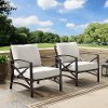 KO60013BZ-OL Set of 2 Oiled Bronze Outdoor Patio Arm Chairs - Kaplan-2