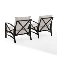 KO60013BZ-OL Set of 2 Oiled Bronze Outdoor Patio Arm Chairs - Kaplan-4