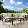KO60014BZ-OL Kaplan Cream and Bronze 3 pc Patio Furniture Set