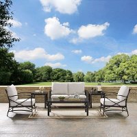 KO60017BZ-OL 6 Piece Oatmeal Outdoor Patio Seating Set - Kaplan