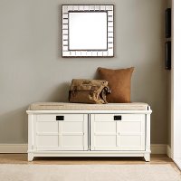 CF6009-WH White Entryway Bench - Alder