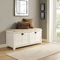 CF6009-WH White Entryway Bench - Alder-2