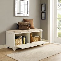 CF6009-WH White Entryway Bench - Alder-3