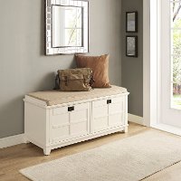 CF6009-WH White Entryway Bench - Alder-4