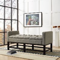 CF6013-SH Shadow Gray Upholstered Bench - Claremont