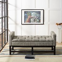 CF6013-SH Shadow Gray Upholstered Bench - Claremont-2