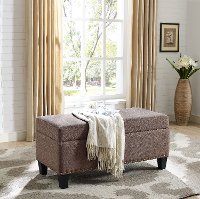 CF6014-BO Bourbon Brown Upholstered Bench - Desmond