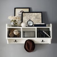 CF6018-WH Distressed White Entryway Shelf - Fremont