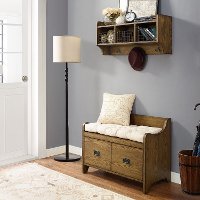 KF60003CO Coffee Two Piece Entryway Bench and Shelf - Fremont