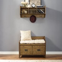 KF60003CO Coffee Two Piece Entryway Bench and Shelf - Fremont-2