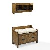 KF60003CO Coffee Two Piece Entryway Bench and Shelf - Fremont-3