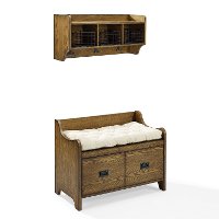 KF60003CO Coffee Two Piece Entryway Bench and Shelf - Fremont-3