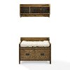 KF60003CO Coffee Two Piece Entryway Bench and Shelf - Fremont-4