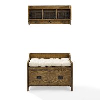 KF60003CO Coffee Two Piece Entryway Bench and Shelf - Fremont-4