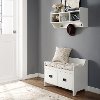 KF60003WH Distressed White Two Piece Entryway Bench and Shelf - Fremont