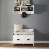KF60003WH Distressed White Two Piece Entryway Bench and Shelf - Fremont-2