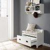 KF60003WH Distressed White Two Piece Entryway Bench and Shelf - Fremont-3