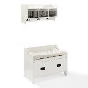 KF60003WH Distressed White Two Piece Entryway Bench and Shelf - Fremont-4
