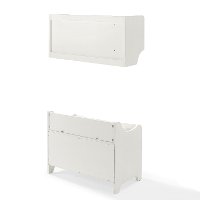 KF60003WH Distressed White Two Piece Entryway Bench and Shelf - Fremont-7