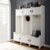 KF60005WH Distressed White Entryway Tower (Set of Three) - Fremont