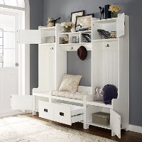 KF60006WH Distressed White 4 Piece Entryway Wall Unit - Fremont-3