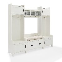 KF60006WH Distressed White 4 Piece Entryway Wall Unit - Fremont-4
