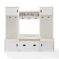 KF60006WH Distressed White 4 Piece Entryway Wall Unit - Fremont-5