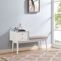 CF6012-WH White Entryway Bench - Landon