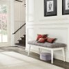 CF6019-WH White and Gray Upholstered Bench - Landon