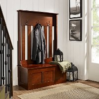 CF6001-MA Mahogany Brown Entryway Storage Bench - Ogden